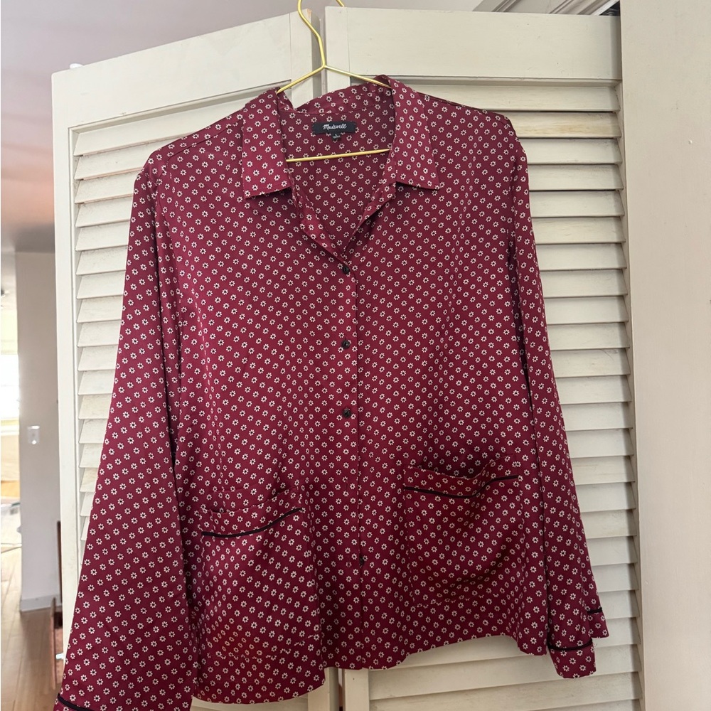 Madewell silk floral blouse size large